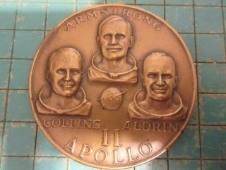 1969 Apollo 11 First Lunar Landing Nasa Bronze Medal July 20 - 21,  1969