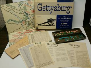Vintage 1961 Avalon Hill Battle Of Gettysburg Civil War Tournament Game