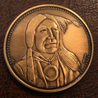 Native American Indian Chief Spotted Tail Sioux Tribe Coin Medal D