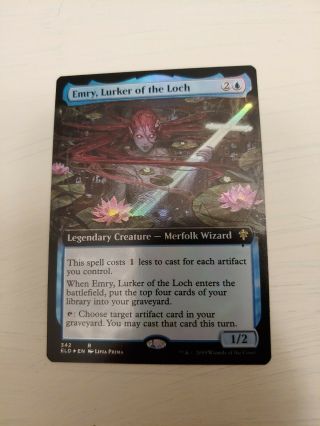 Emry,  Lurker Of The Loch Foil Extended Art.  Mtg - Throne Of Eldraine