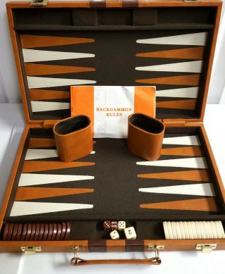 Vintage Backgammon Set In Case Complete