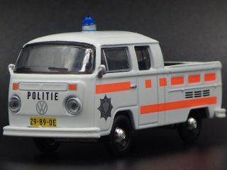 1967 - 1979 Vw Volkswagen Type 2 Double Cab Pickup Police 1/64 Diecast Model Car