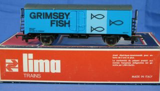 Lima 3224 Ho Guage Blue Continental Fish Van " Grimsby Fish " N82642h.  M/nmib