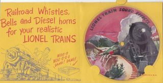 Lionel Train Early 1950s Promo Record & Sleeve Train Sound Effects Diesel Steam