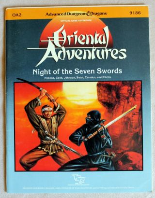 Adv Dungeons & Dragons: Oa2 Night Of The Seven Swords Module,  1986 9186