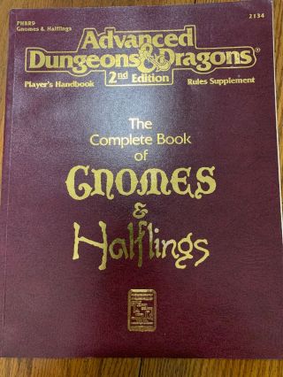 Tsr Ad&d 2nd Ed The Complete Book Of Gnomes And Halflings