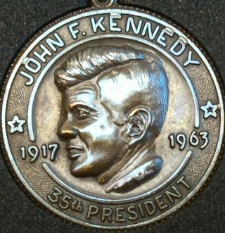 1963 John F.  Kennedy Bronze Looped Medal