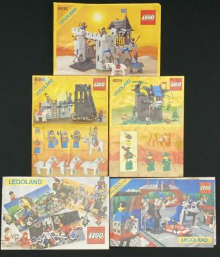 Lego Vintage Castle Robin Hood Instruction Manuals 6074 6061 6054 & 2 Legoland