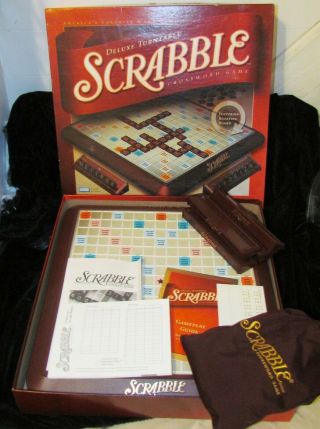 Scrabble Deluxe Turntable Edition Hasbro 2001 Complete Game - Never Played