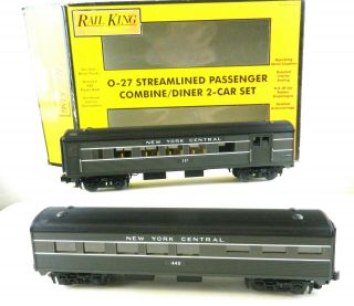 Mth Railking Ho 30 - 6084 O - 27 Nyc Streamlined Passenger Combine/diner Set 