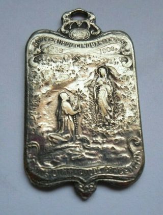 Bernadette Soubirous 1908 Virgin Mary Lourdes Apparition Jubilee Religious Medal