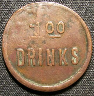 $1 Drinks P.  J.  Schaefer G Copper Token
