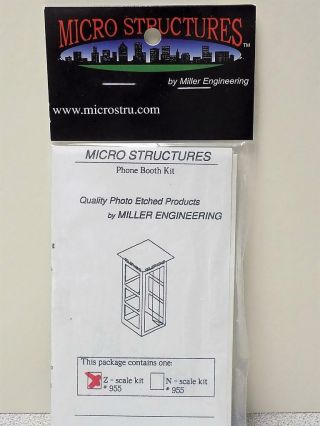 Z Scale Micro Structures Phone Booths Photo Etch Kit ​2 Booths To A Kit
