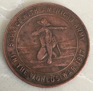 Service With American Army In The World War 1917 Trust In The Lord Coin Medal