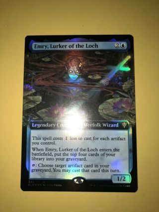 1x Nm Foil Extended Art Emry,  Lurker Of The Loch (eld Collector Booster)