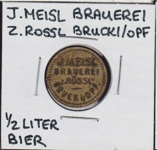 Vintage J.  Meisl Brauerei German 1/2 Liter Beer Token