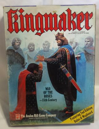 Vintage 1976 Avalon Hill Kingmaker Board Game War Of The Roses 15th Century