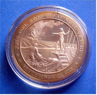 1779 John Paul Jones: Great Naval Victory - Solid Bronze Medal - Uncirculated