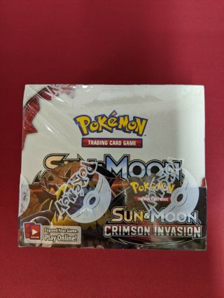 Pokemon Sun & Moon Crimson Invasion Booster Box - 36 Packs - Factory