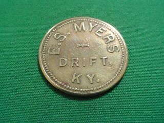 Kentucky Coal Scrip Token 25¢ E.  S.  Myers - Drift - Ky - Floyd County