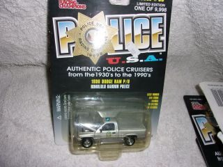 Racing Champions Police U.  S.  A.  1996 Dodge Ram P/u Honolulu Harbor Police 66