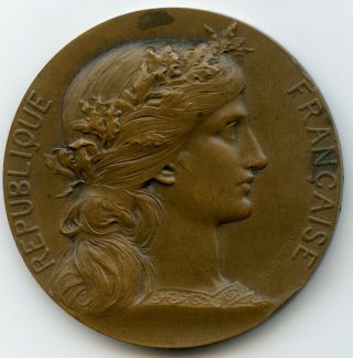 France Bronze Medal For Military Preparation Marianne 50mm 65gr