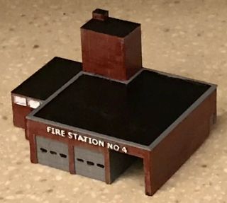 Urban Fire Station No.  4 • 3d Printed • Painted • N - Scale • 4 - 1/4” X 3 - 1/2”