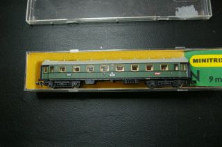 Minitrix N Gauge German Passenger Carriage.  13150/1 Green Express Coach Boxed