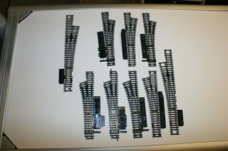 Ho Scale Train Track Switches,  9 Assorted,  Atlas,  Tyco,  Roco And One Unknown