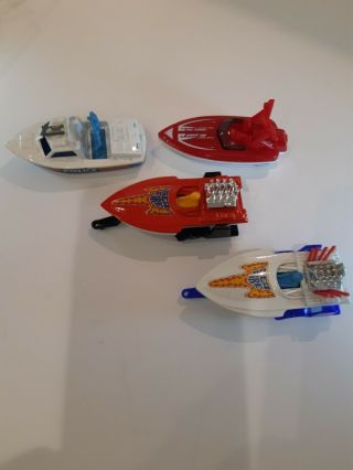 Matchbox Lesney Superfast Police Launch 52,  Sea Fire 5 Red,  Sea Fire 5 White