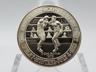 1973 Shelby,  Mt 50th Anniversary Of Dempsey - Gibbons Fight Boxing Medal 2