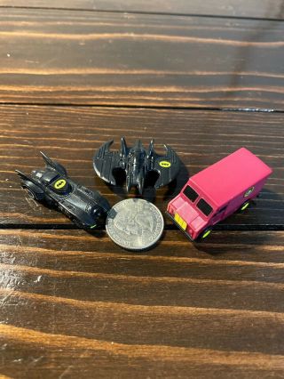 Ertl Micro Size Size Batman Batmobile Batwing Joker Van 1989 Dc Comics Loose