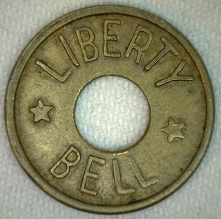 Vintage Liberty Bell Slot Machine Trade Token Chicago Ill 5c In Trade Five Cents
