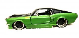 1967 Ford Mustang Gt Maisto Custom Shop 1:24 Green W/ Black