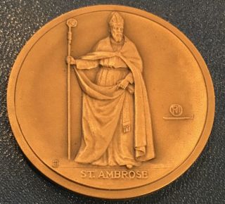 Saints Of Christendom St.  Ambrose Coin Medal God Catholic Religion C