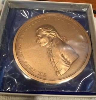 U.  S.  Presidents Of The United States 3 " Bronze Medal - Thomas Jefferson Nip