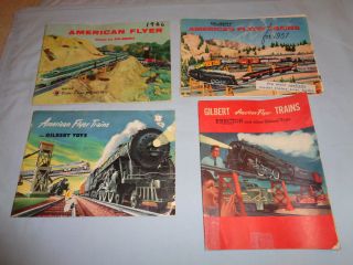 4 American Flyer Catalogs: 1952,  1954,  1956 And 1957