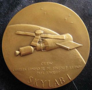 Skylab I 1973 Large Bronze Medal Medallic Art Co Danbury Ct