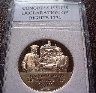 American Revolution Proof Medal 8: Congress Issues Declaration Of Rights,  1774