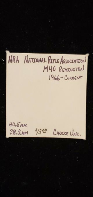 NRA NATIONAL RIFLE ASSOCIATION OF AMERICA M40 REMINGTON RIFLE SERIES MEDAL 2