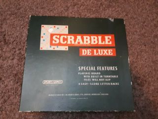 Vintage Scrabble Board Game,  De Luxe Spears Games From England Vintage