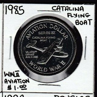 1985 Wwii Catalina Flying Boat Dollar Gander Newfoundland Coin/token