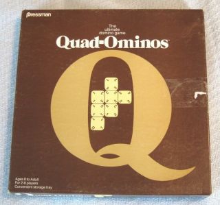 Quad - Ominoes Ultimate Domino Game Pressman 1978 Complete
