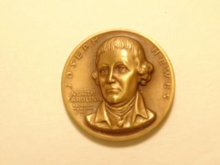 Bronze Medal: Declaration Of Independence Signer: Joseph Hewes,  North Carolina