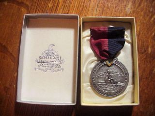 Middle States Canoe Racing Association Sterling Silver Medal 1930s