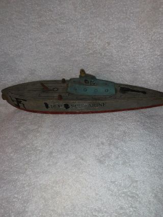 Vintage Wooden Submarine Parts Or Restoration.  13 1/2 Inches Long.