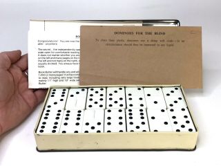 Vintage Dominoes Box Set For The Blind Royal National Institute Tin