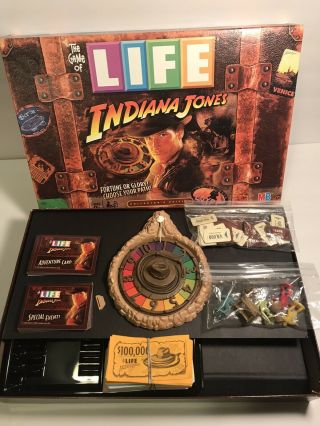 The Game Of Life Indiana Jones Edition Board Game Complete 2008 Hasbro