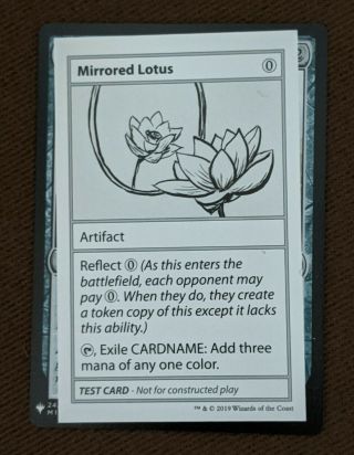 Mirrored Lotus Play Test Card Mystery Booster Mtg (convention Edition)