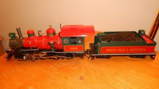 Bachmann G Scale North Pole & Southern 1225 4 - 6 - 0 Steam Locomotive & Tender